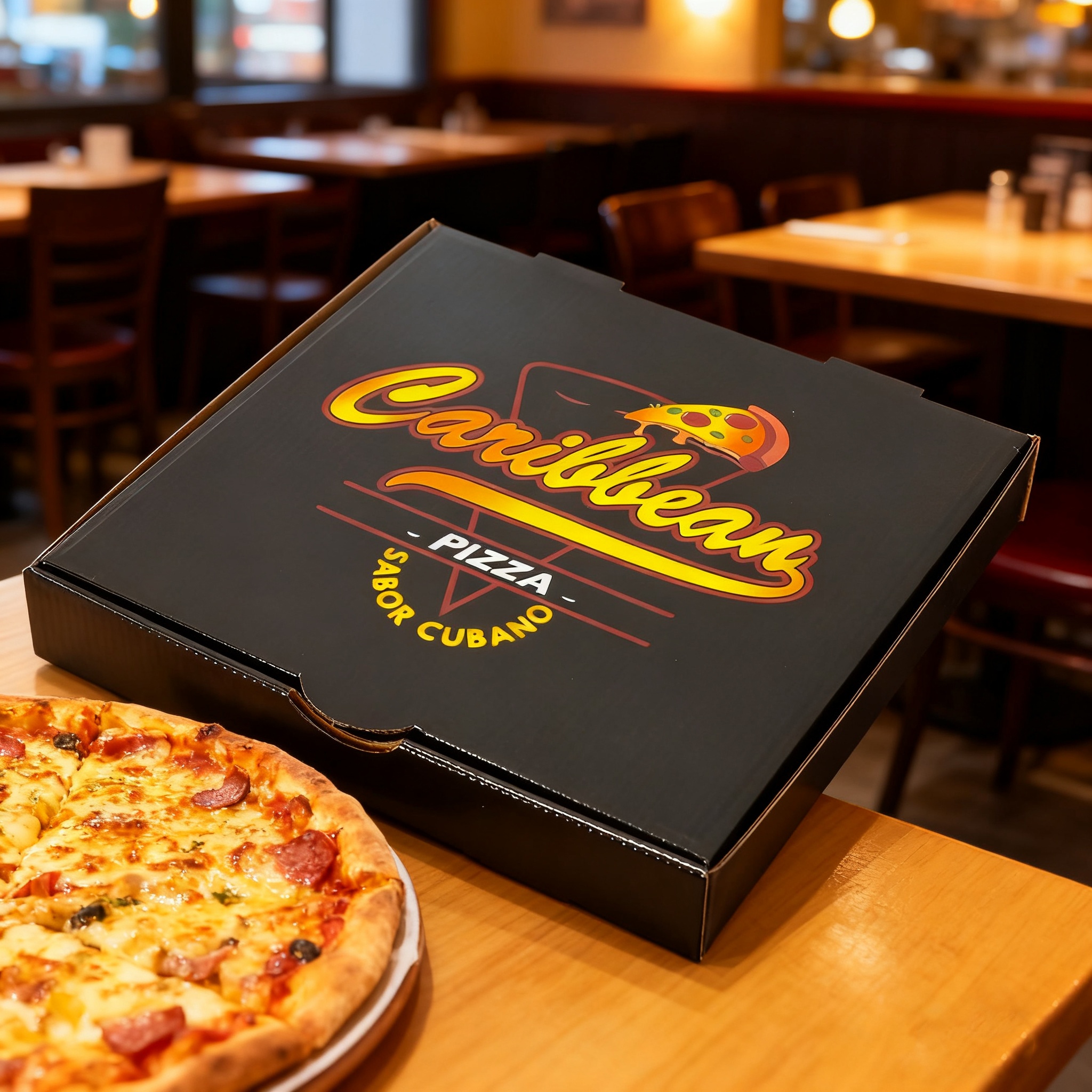 黑色哑光防油披萨盒